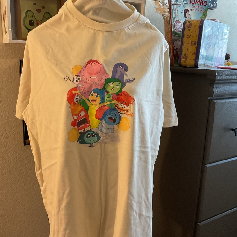 Unisex Cream Inside Out Character T-Shirt